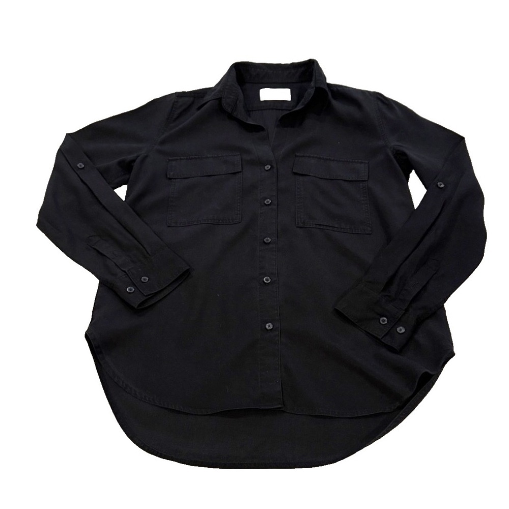 BABATON Aritzia Utility Tencel Lyocell Black Button Up Shirt;‎ Women's XS - Picture 11 of 12